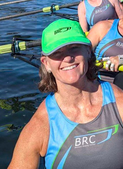 Debbie is happy to be rowing!
